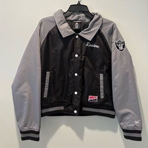 New Era NFL Team Apparel Black and Gray Jacket Label